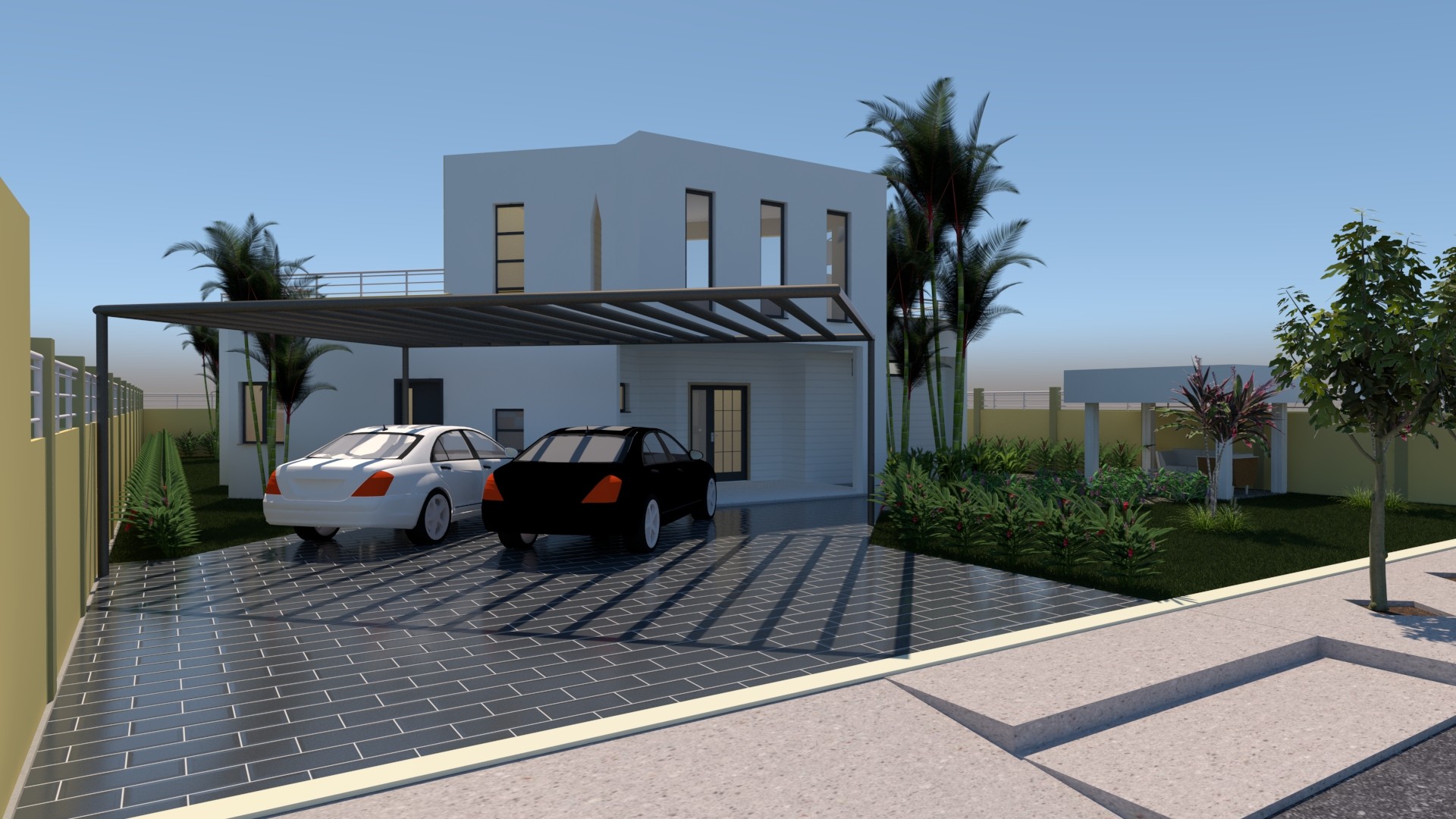 Parking vue de la rue